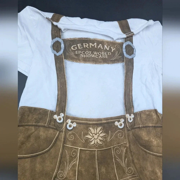 2/$40 Disney Epcot Germany Lederhosen Shirt S - Picture 1 of 3